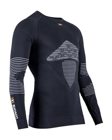 X-Bionic Herren Energizer 4.0 Shirt Round Neck Long Sleeves Men, Teal Blue/Anthracite, im Sale
